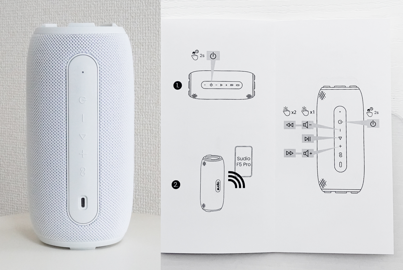 Sudio F5 Proの操作面と説明書